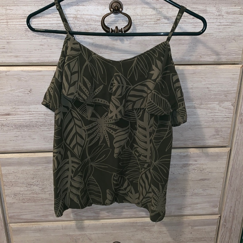 Green with leaves tank top